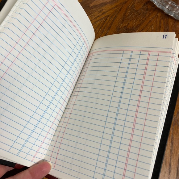 Red and Gold Family History Book and old ledger - Picture 2 of 7